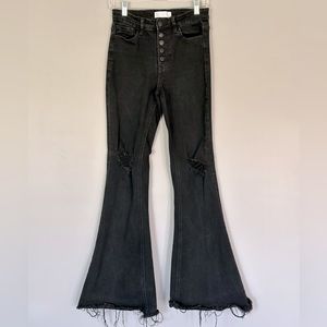 Vervet Black High Rise Flared Jeans